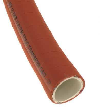 Click to enlarge - Orange brewers suction/delivery hose, wire reinforced and suitable for a variety of foodstuffs and beverages. Unique construction makes this a very flexible hose.